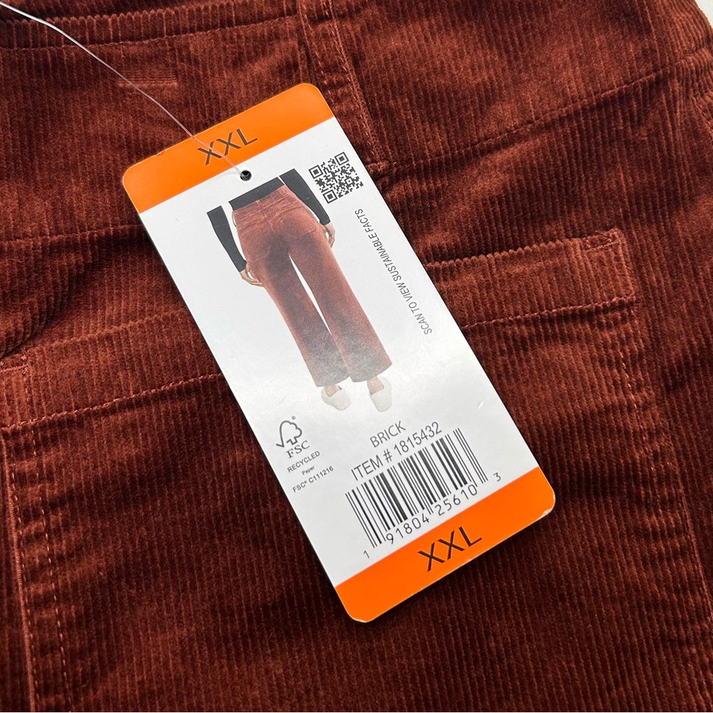 Matty M Wide Leg Corduroy Pants NWT Womens Size XXL High Rise Brick Boho 36x27 - Picture 8 of 14